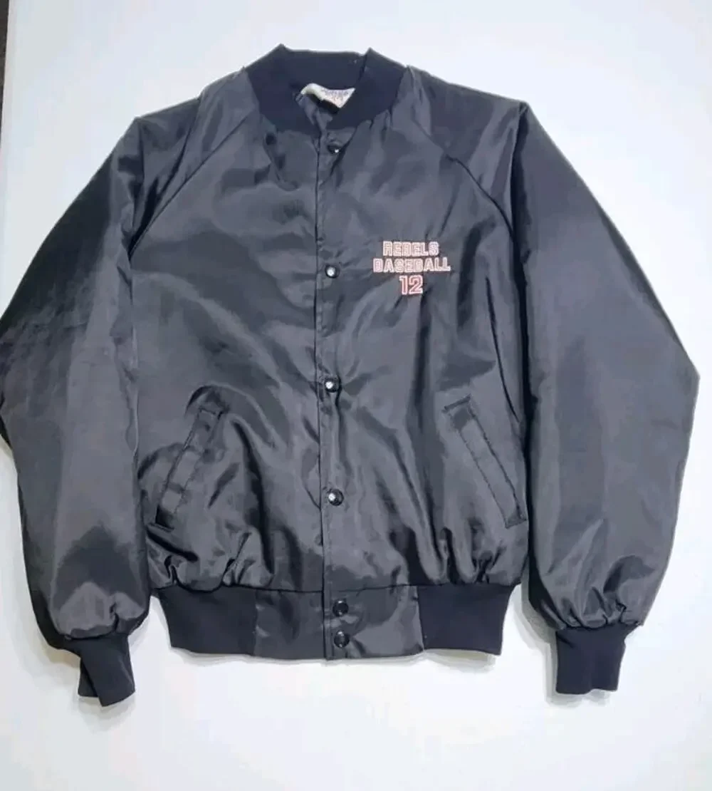 Vintage Rebels Baseball Jacket Button Coat Size Youth Large Made In USA